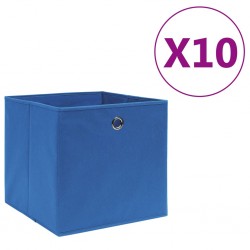 Sonata Кутии за съхранение, 10 бр, нетъкан текстил, 28x28x28 см, сини - Офис
