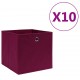 Sonata Кутии за съхранение 10 бр текстил 28x28x28 см тъмночервени