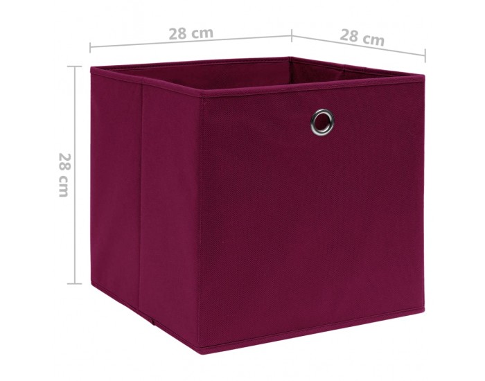 Sonata Кутии за съхранение 10 бр текстил 28x28x28 см тъмночервени Sonata Кутии за съхранение 10 бр текстил 28x28x28 см тъмночервени
