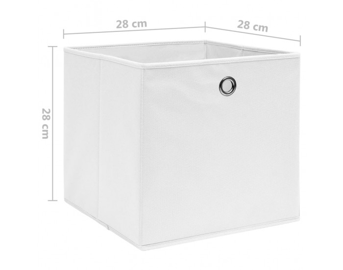 Sonata Кутии за съхранение, 10 бр, нетъкан текстил, 28x28x28 см, бели