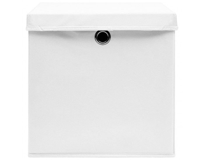 Sonata Кутии за съхранение с капаци 10 бр 28x28x28 см бели Sonata Кутии за съхранение с капаци 10 бр 28x28x28 см бели
