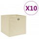 Sonata Кутии за съхранение 10 бр нетъкан текстил 28x28x28 см кремави