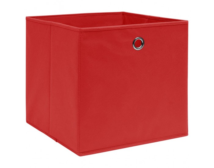 Sonata Кутии за съхранение 4 бр нетъкан текстил 28x28x28 см червени