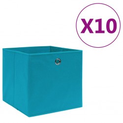 Sonata Кутии за съхранение 10 бр текстил 28x28x28 см бебешко сини - Офис
