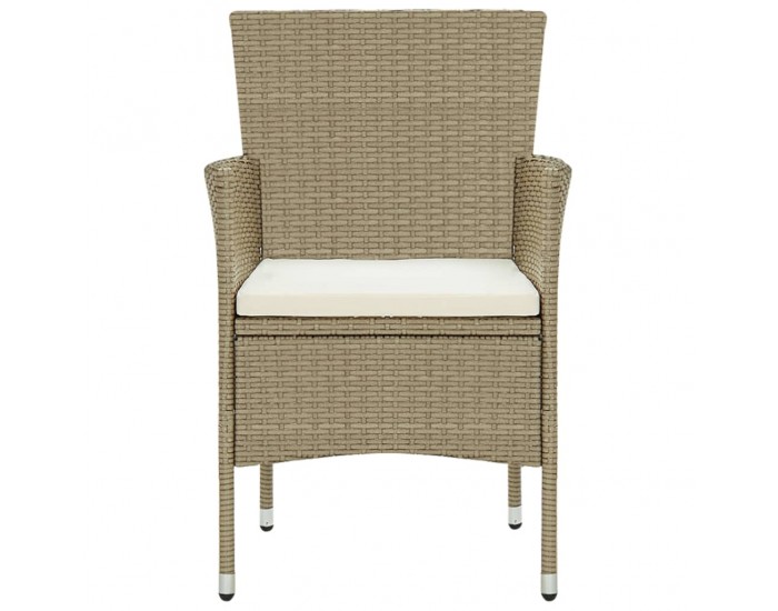 Sonata Градински трапезни столове, 2 бр, полиратан, бежови