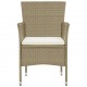Sonata Градински трапезни столове, 2 бр, полиратан, бежови