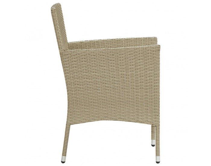 Sonata Градински трапезни столове, 2 бр, полиратан, бежови