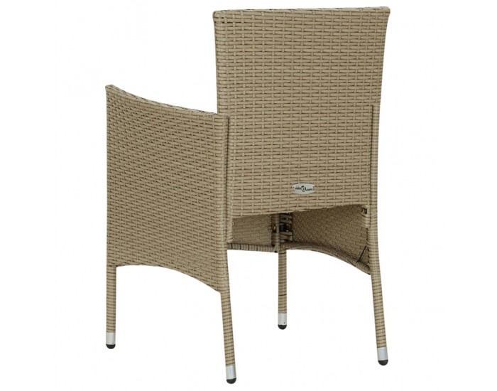 Sonata Градински трапезни столове, 2 бр, полиратан, бежови