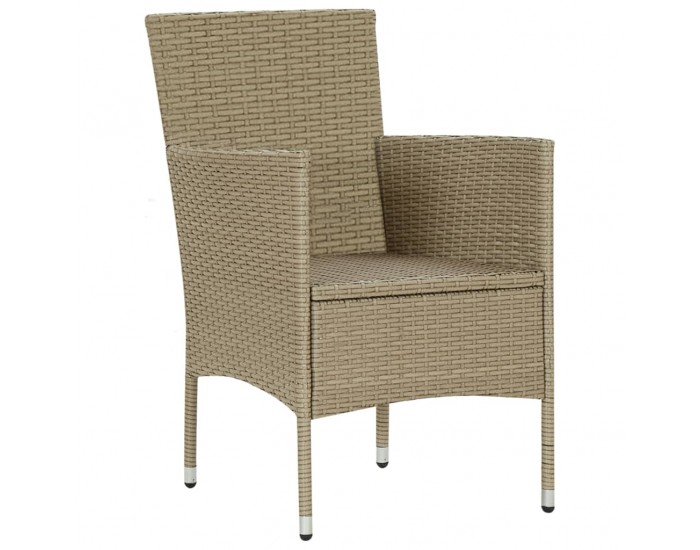 Sonata Градински трапезни столове, 2 бр, полиратан, бежови