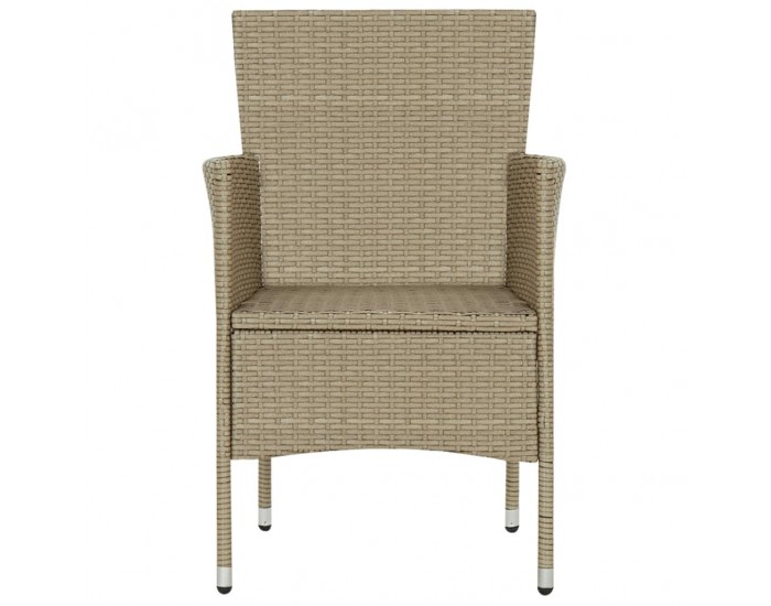 Sonata Градински трапезни столове, 2 бр, полиратан, бежови