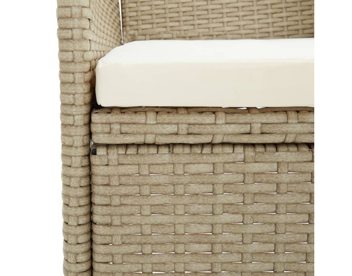 Sonata Градински трапезни столове, 2 бр, полиратан, бежови