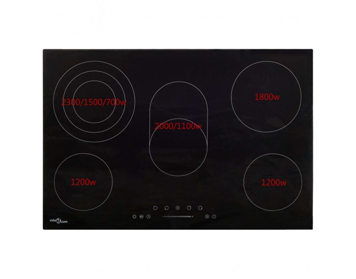 Sonata Керамичен плот с 5 котлона, сензорен контрол, 90 см, 8500 W