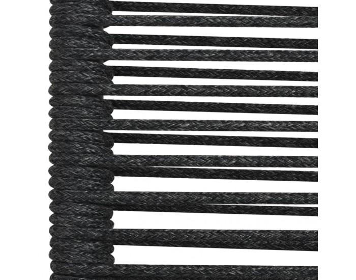 Sonata Градински столове, 4 бр, памучно въже и стомана, черни