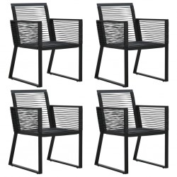 Sonata Градински столове, 4 бр, въжени, ратан, черни - Градински столове