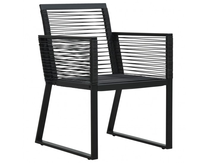 Sonata Градински столове, 4 бр, въжени, ратан, черни