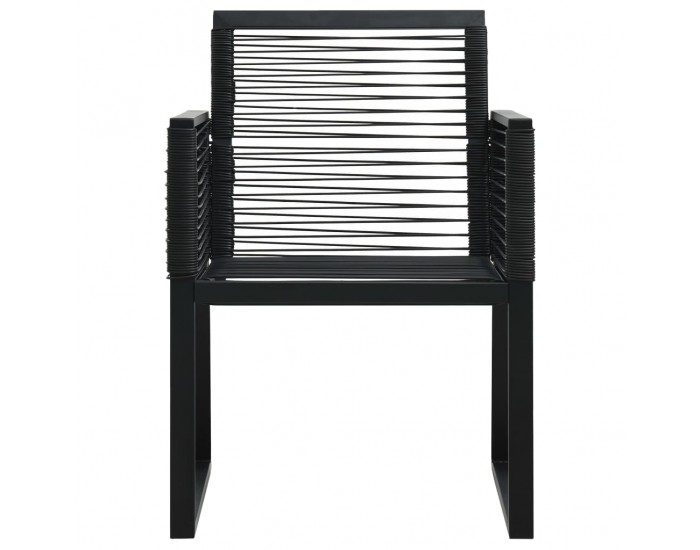 Sonata Градински столове, 4 бр, въжени, ратан, черни