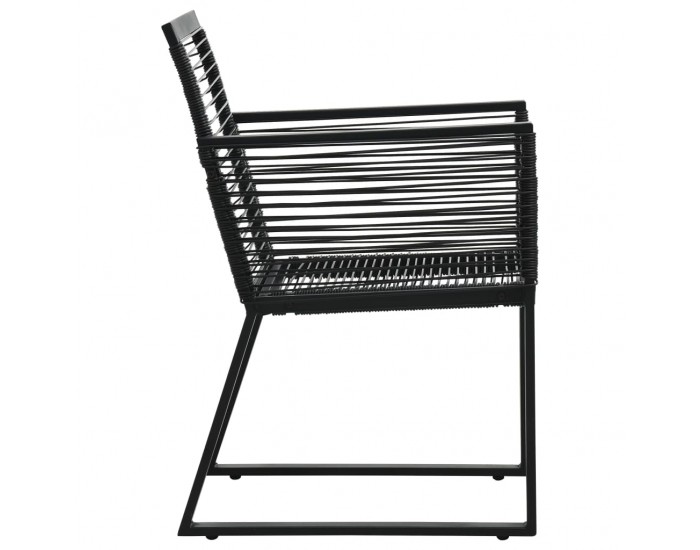 Sonata Градински столове, 4 бр, въжени, ратан, черни