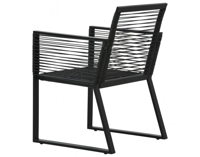 Sonata Градински столове, 4 бр, въжени, ратан, черни