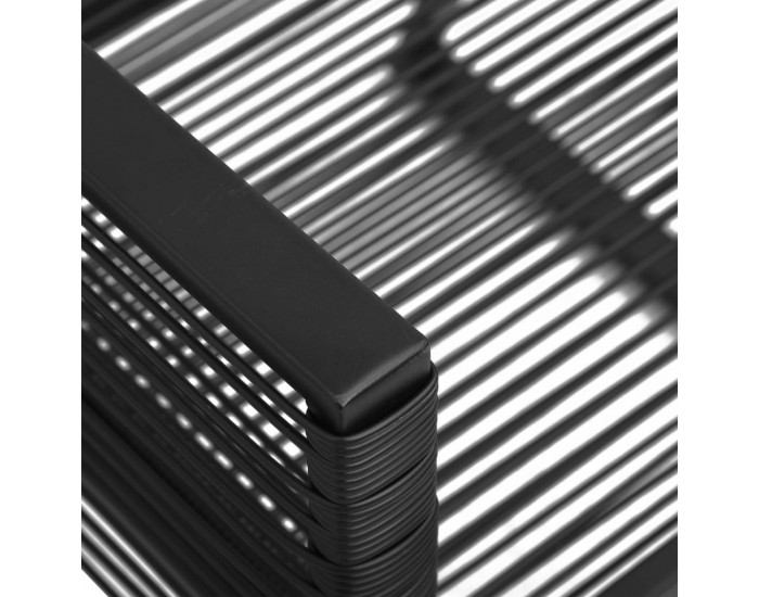 Sonata Градински столове, 4 бр, въжени, ратан, черни