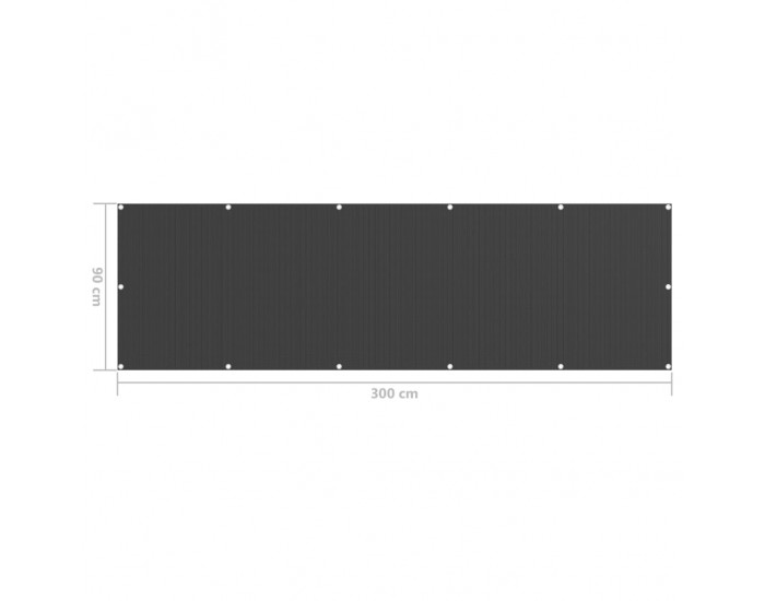 Sonata Балконски параван, антрацит, 90x300 см, HDPE