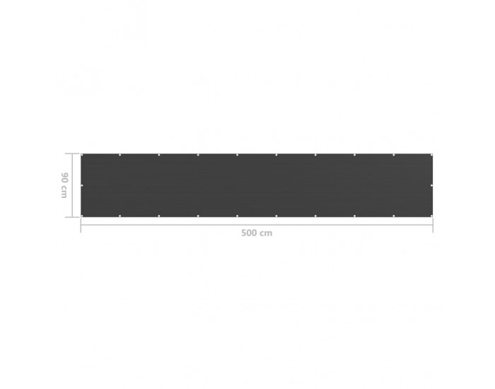 Sonata Балконски параван, антрацит, 90x500 см, HDPE