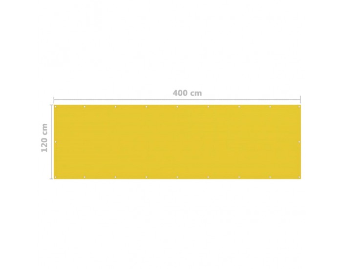 Sonata Балконски параван, жълт, 120x400 см, HDPE