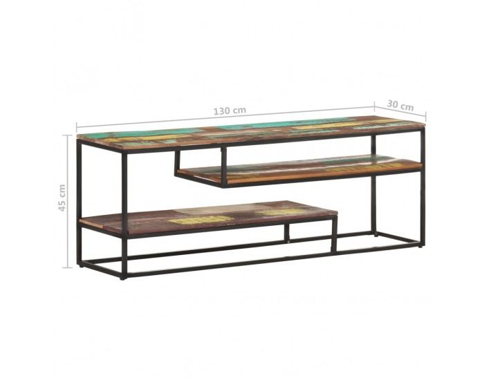 Sonata ТВ шкаф, 130x30x45 см, регенерирано дърво масив