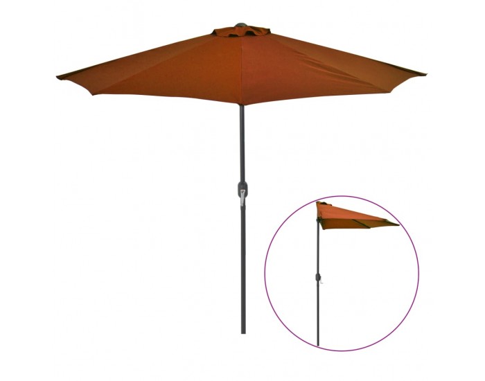 Sonata Балконски чадър с алуминиев прът теракота 270x135x245см половин