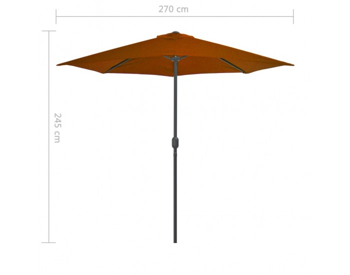 Sonata Балконски чадър с алуминиев прът теракота 270x135x245см половин