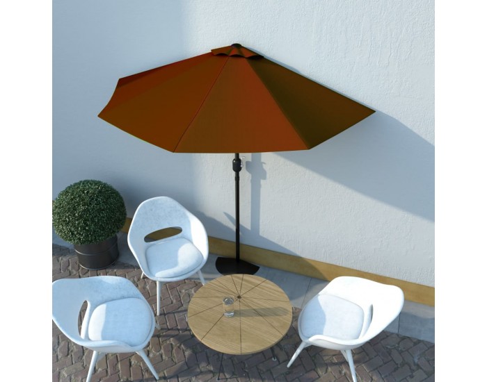 Sonata Балконски чадър с алуминиев прът теракота 270x135x245см половин