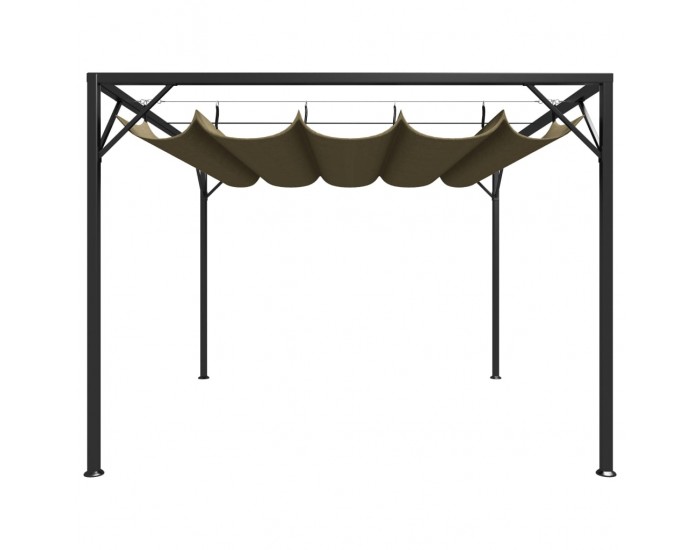 Sonata Градинска шатра с прибиращ се покрив, 3x3 м, таупе, 180 г/м²