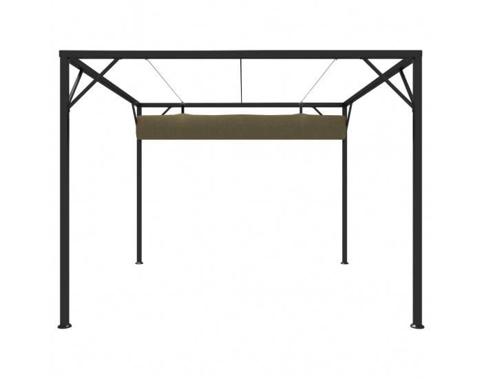 Sonata Градинска шатра с прибиращ се покрив, 3x3 м, таупе, 180 г/м²