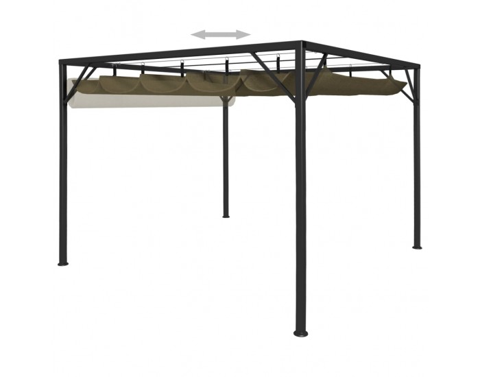Sonata Градинска шатра с прибиращ се покрив, 3x3 м, таупе, 180 г/м²