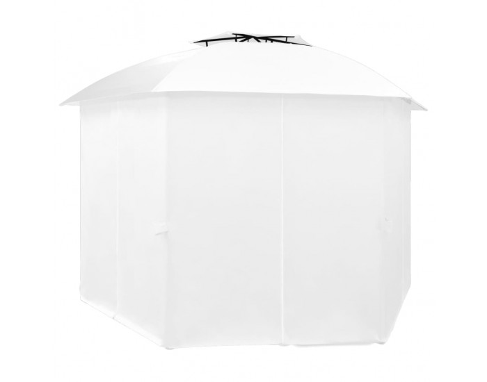 Sonata Градинска шатра със завеси, 360x312x265 см, бяла, 180 г/м²