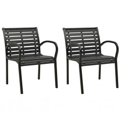 Sonata Градински столове, 2 бр, стомана и WPC, черни - Градински столове
