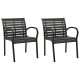 Sonata Градински столове, 2 бр, стомана и WPC, черни