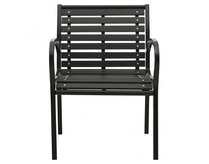 Sonata Градински столове, 2 бр, стомана и WPC, черни