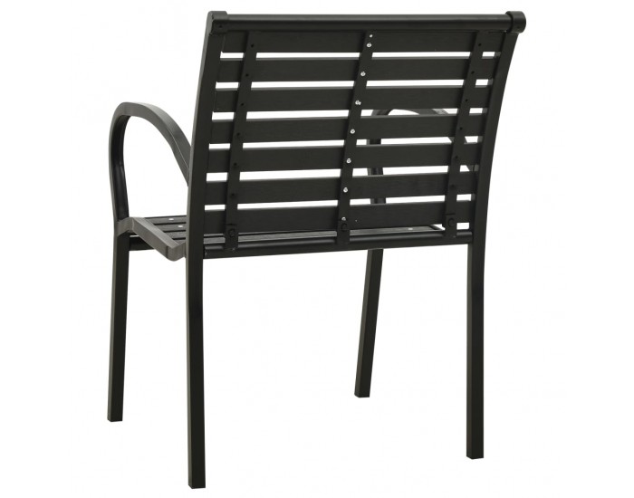 Sonata Градински столове, 2 бр, стомана и WPC, черни