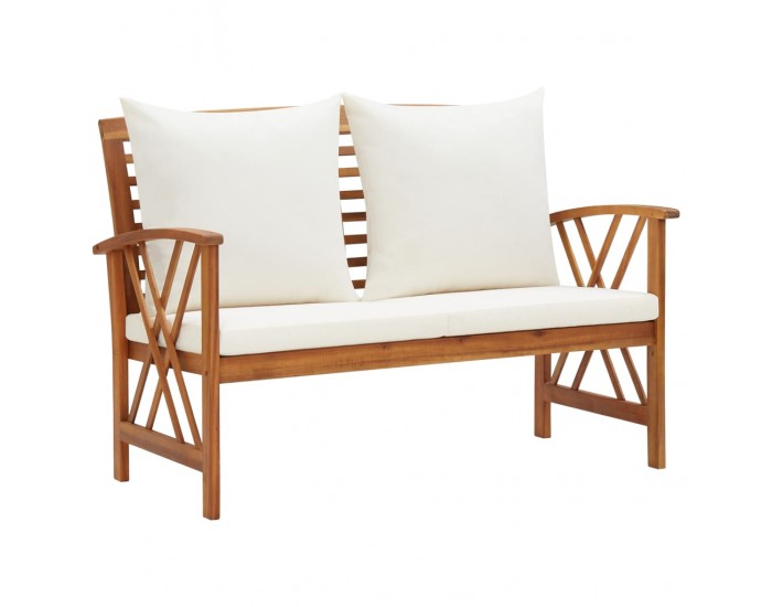 Sonata Градинска пейка с възглавници, 119 см, акация масив