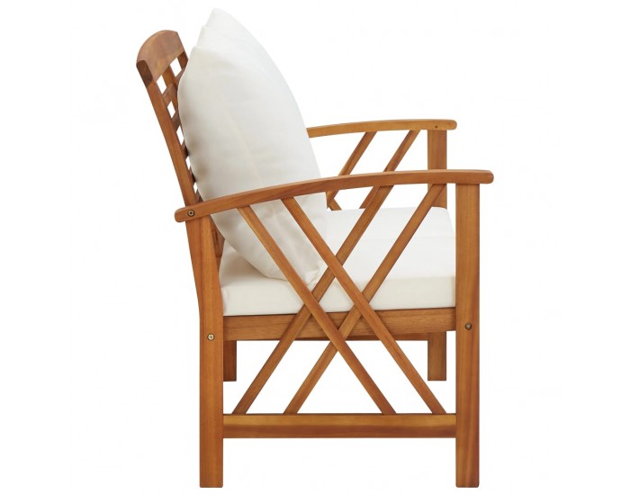 Sonata Градинска пейка с възглавници, 119 см, акация масив