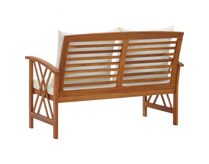 Sonata Градинска пейка с възглавници, 119 см, акация масив