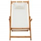 Sonata Сгъваем плажен стол, евкалиптово дърво масив и текстил, кремав
