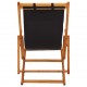 Sonata Сгъваем плажен стол, евкалиптово дърво масив и текстил, черен