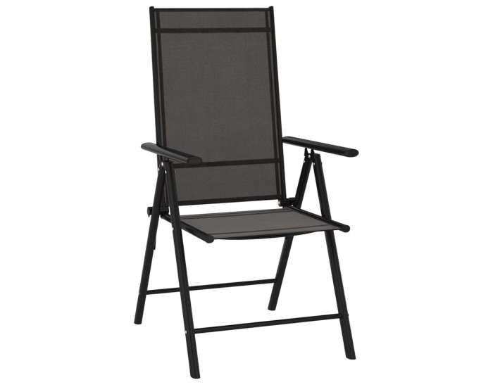 Sonata Сгъваеми градински столове, 6 бр, Textilene, черни