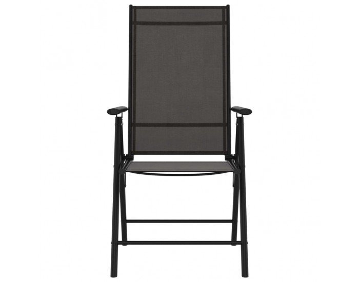 Sonata Сгъваеми градински столове, 6 бр, Textilene, черни