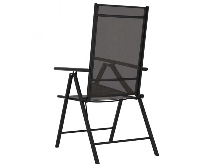 Sonata Сгъваеми градински столове, 6 бр, Textilene, черни