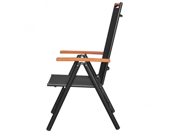 Sonata Сгъваеми градински столове, 6 бр, Textilene, черни