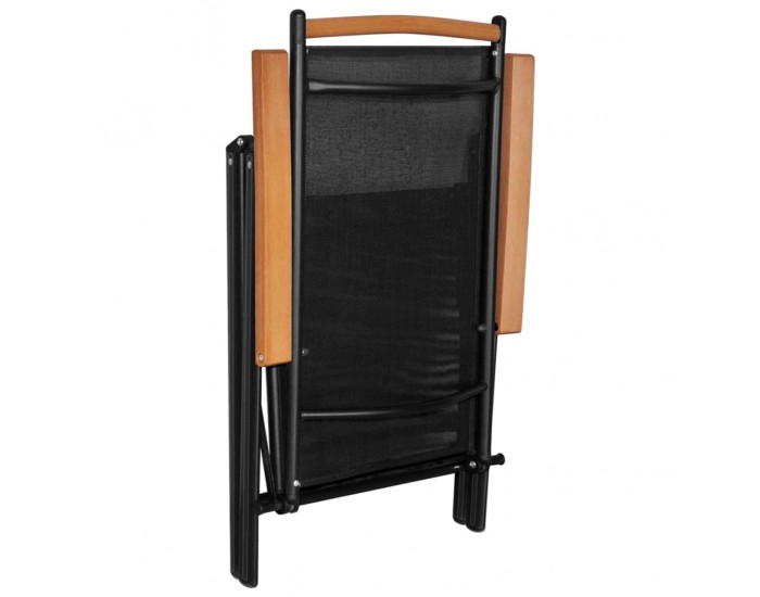 Sonata Сгъваеми градински столове, 6 бр, Textilene, черни