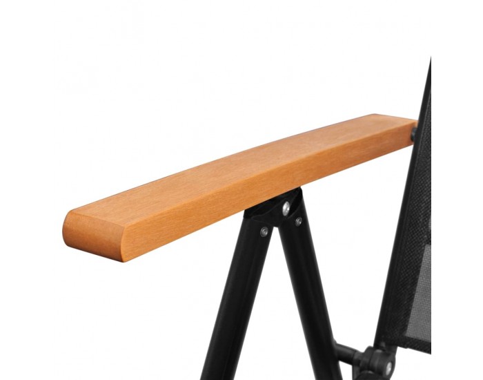 Sonata Сгъваеми градински столове, 6 бр, Textilene, черни