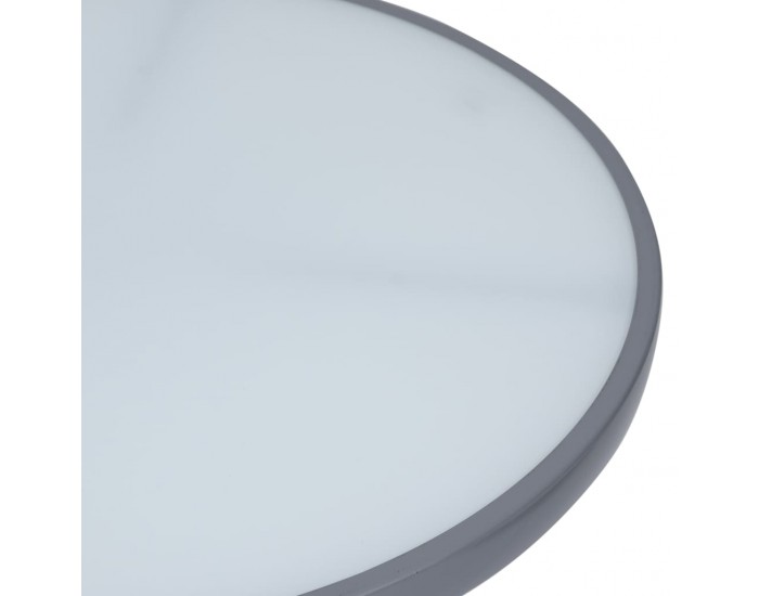 Sonata Градинска маса, светлосива, 60 см, стомана и стъкло